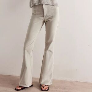 Free People || We The Free Jayde Cord Flare Jeans High Rise Stone Cream 32 NWT